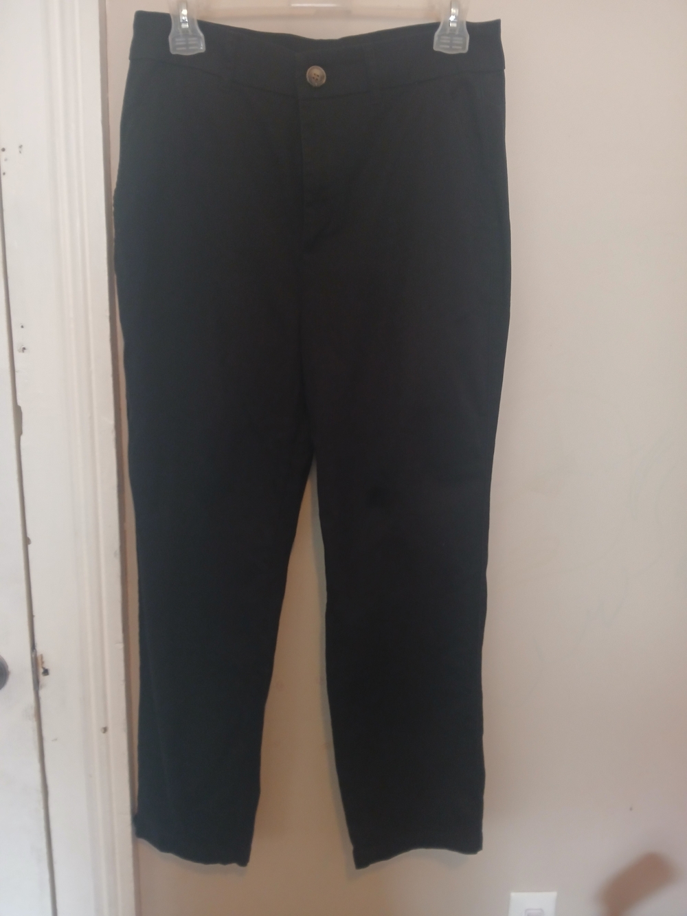 Halara Black Cotton Work Or Casual Cropped Chino Ankle Pants